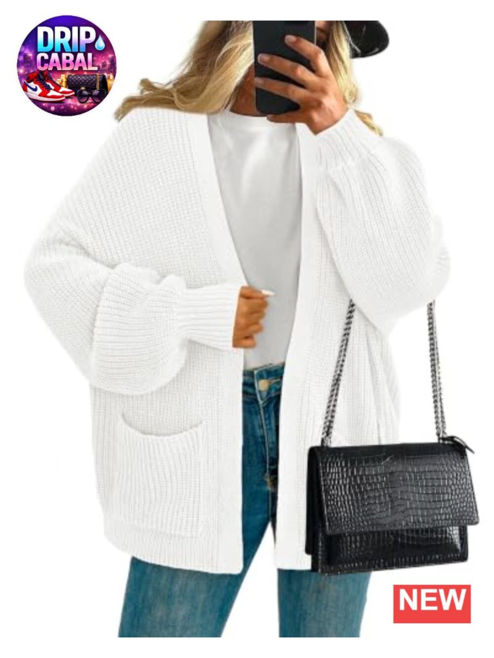 Womens Chunky Knit Cardigan Long Sleeve Oversized Open Front Fall Sweater with